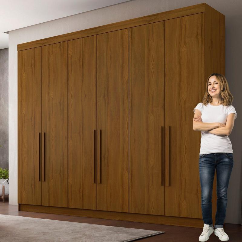 Guarda Roupa Casal 6 Portas 4 Gavetas Roma Conquista Móveis